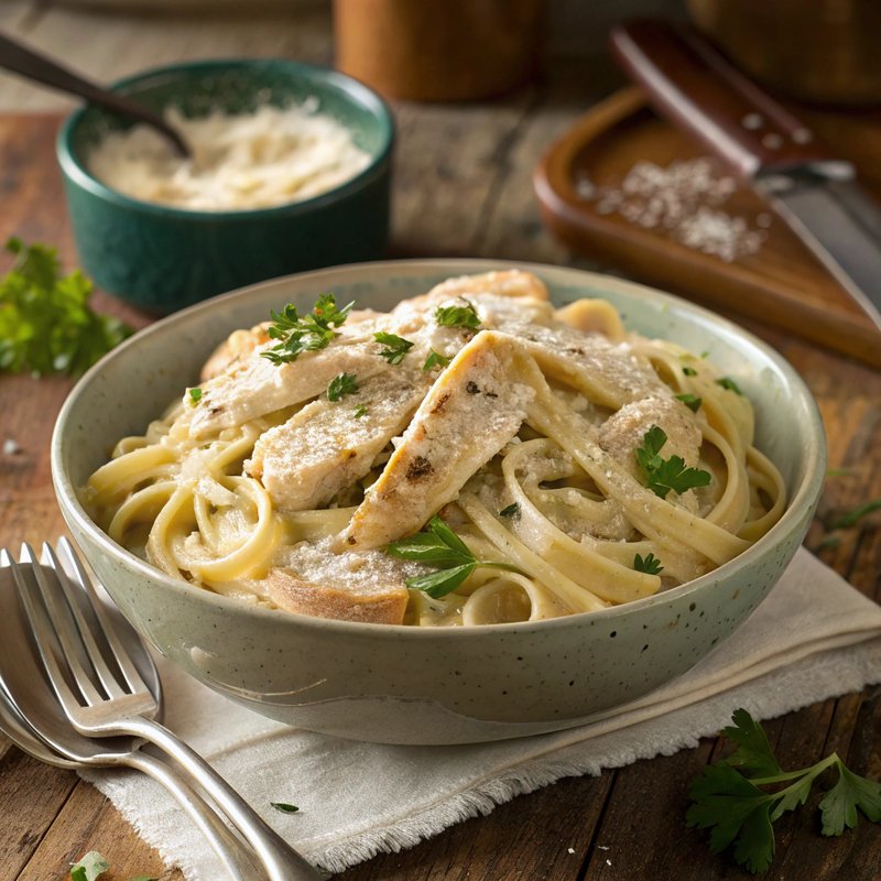 Creamy Chicken Alfredo Linguine