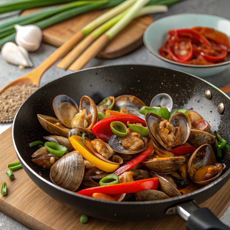 Stir Fried Clams in Black Bean Sauce