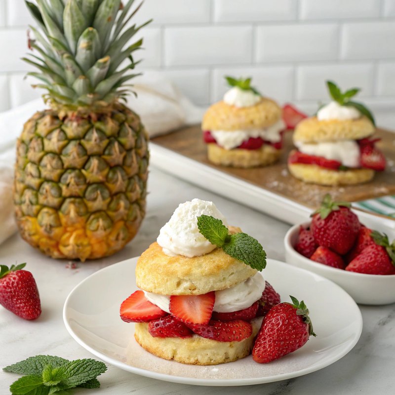 Pineapple and Strawberry Shortcake