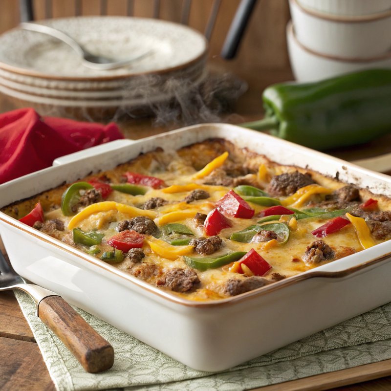 Bell Pepper and Sausage Breakfast Casserole