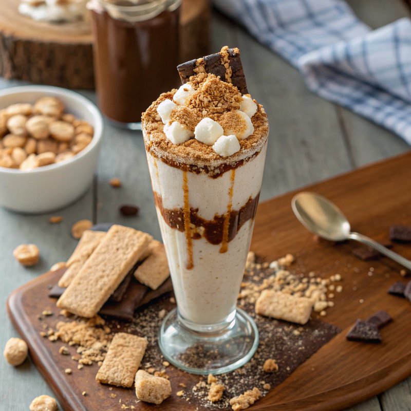 S'mores Peanut Butter Milkshake
