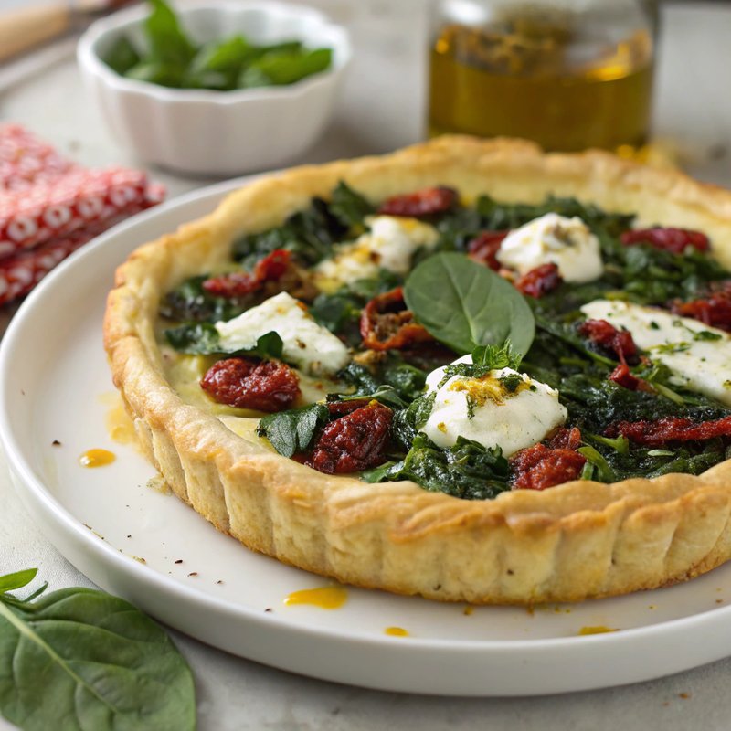 Savory Spinach and Sun-Dried Tomato Tart