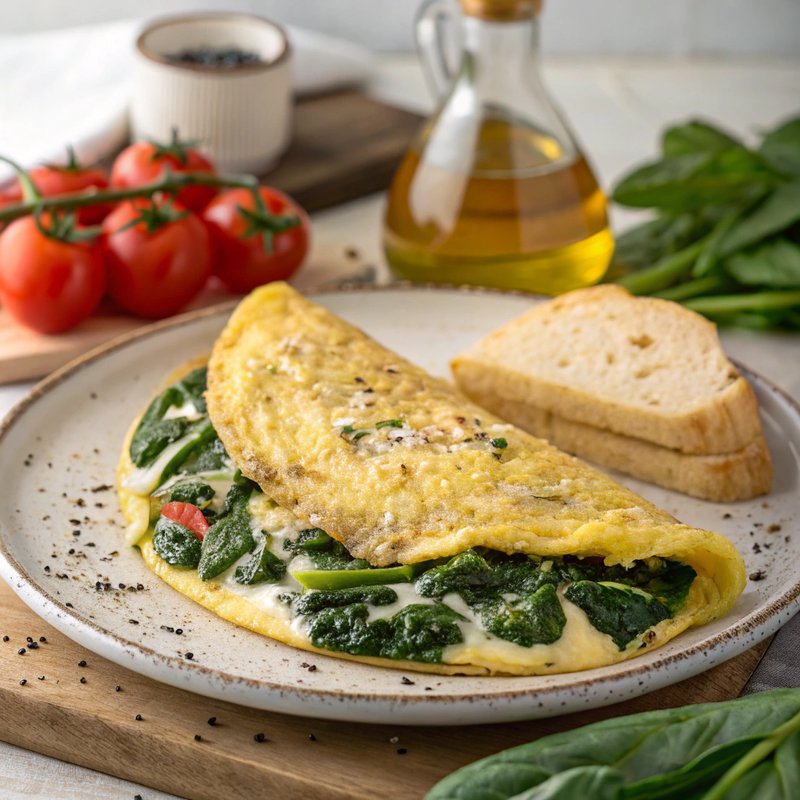 Asiago Cheese and Spinach Omelet