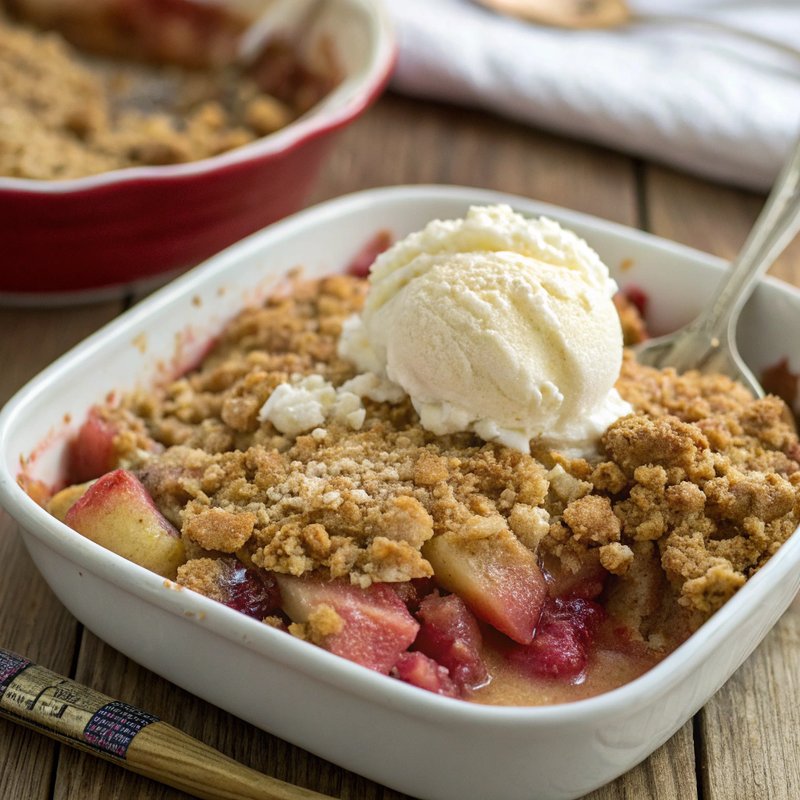 Rhubarb and Pear Crumble