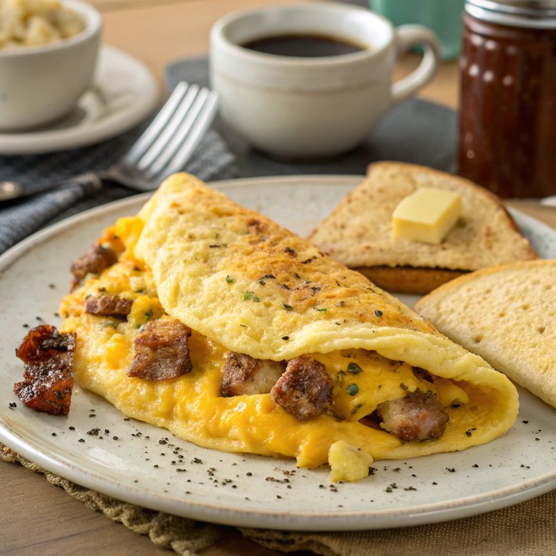 Savory Sausage and Cheddar Omelette