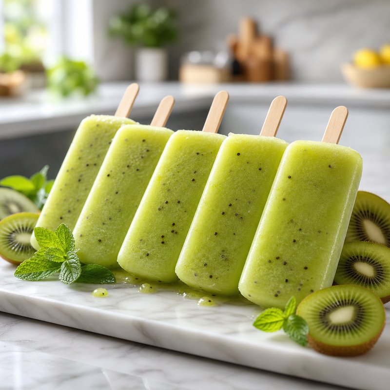 Tropical Kiwi Popsicles - Beat the heat with these refreshing Tropical Kiwi Popsicles. Made with the tangy freshness of kiwis, a splash of lime juice, and a kiss of honey, thes