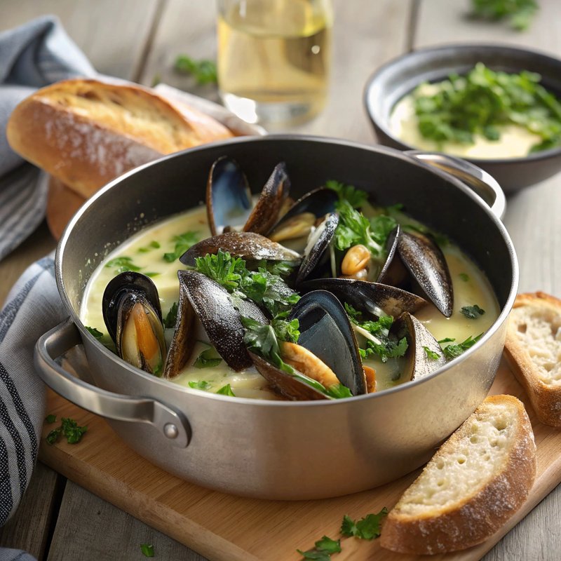 Steamed Mussels in White Wine