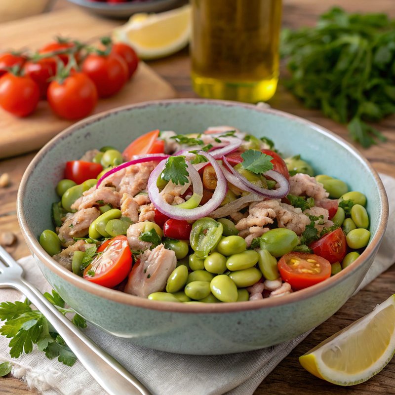 Mediterranean Fava Bean and Tuna Salad