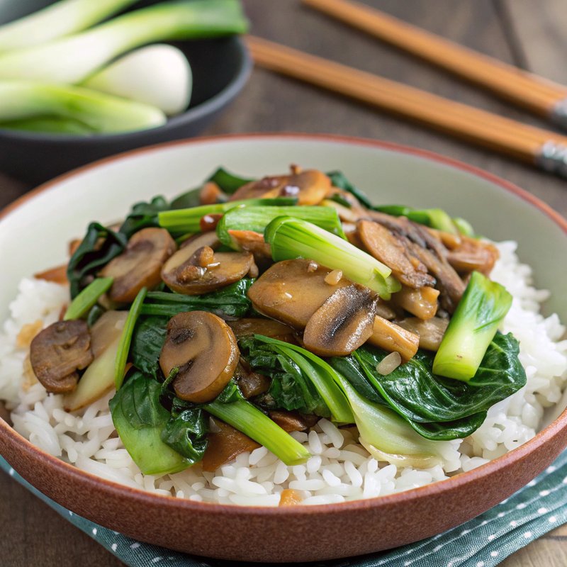Bok Choy and Mushroom Stir Fry