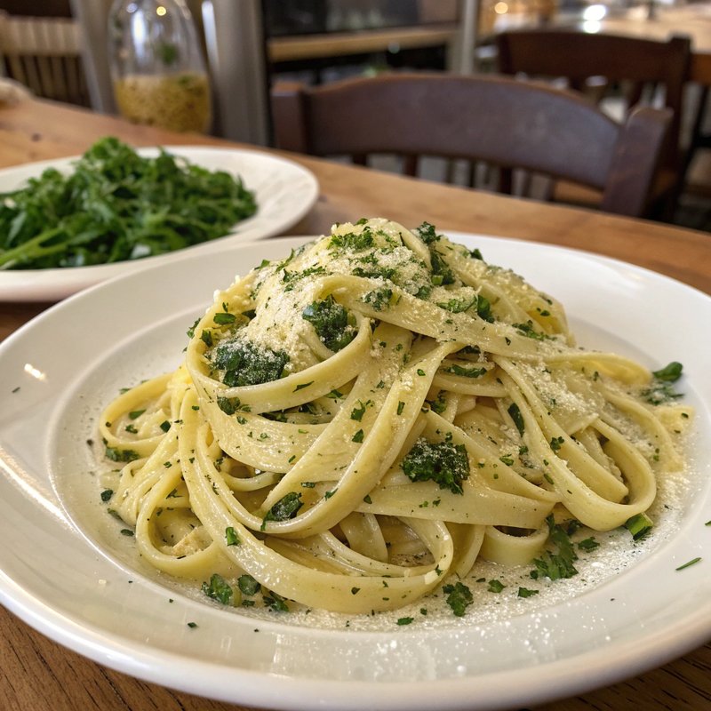 Herb Buttered Pasta - A simple yet flavorful Italian side dish featuring al dente pasta coated in a rich herb-infused butter sauce, perfect for complementing any main cours