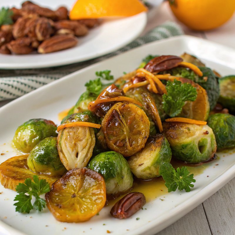 Orange and Maple Glazed Brussels Sprouts