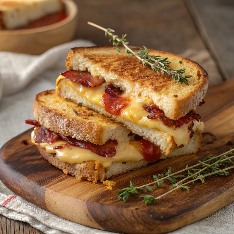 Crispy Bacon and Gouda Grilled Cheese