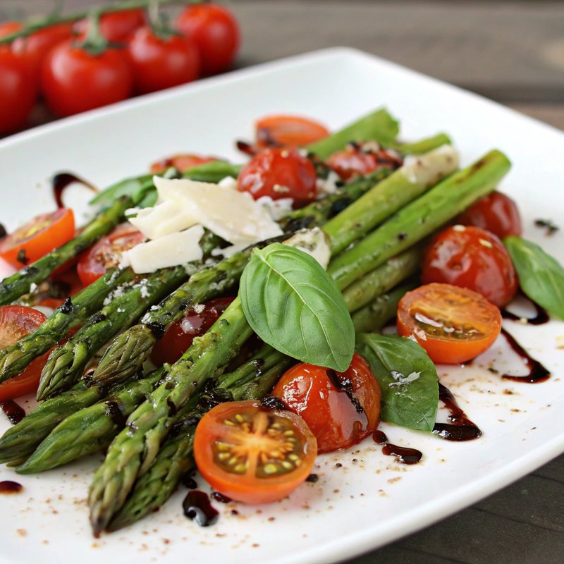 Grilled Asparagus and Tomato Salad with Balsamic Vinaigrette