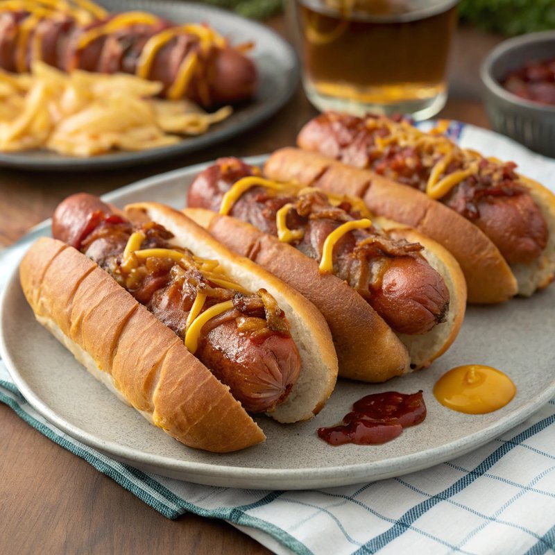 Gourmet Bacon-Wrapped Hot Dogs