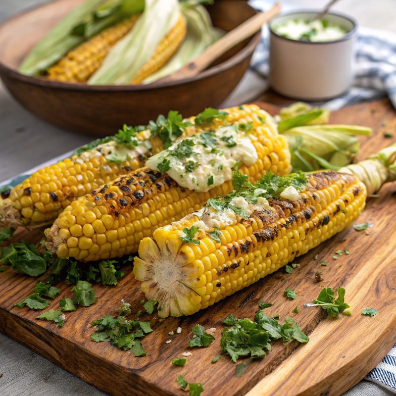 Grilled Corn on the Cob with Garlic Herb Butter