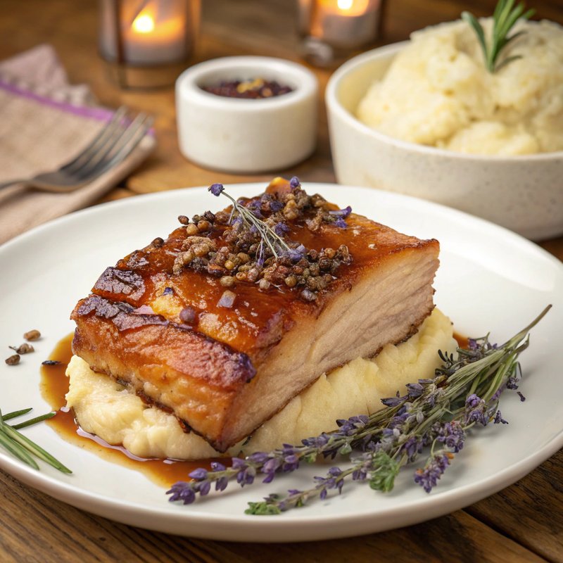 Lavender and Honey Glazed Pork Belly