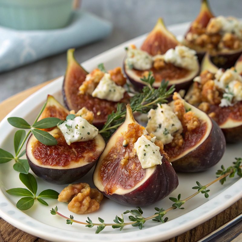 Fig and Blue Cheese Stuffed Figs with Almond Crumble