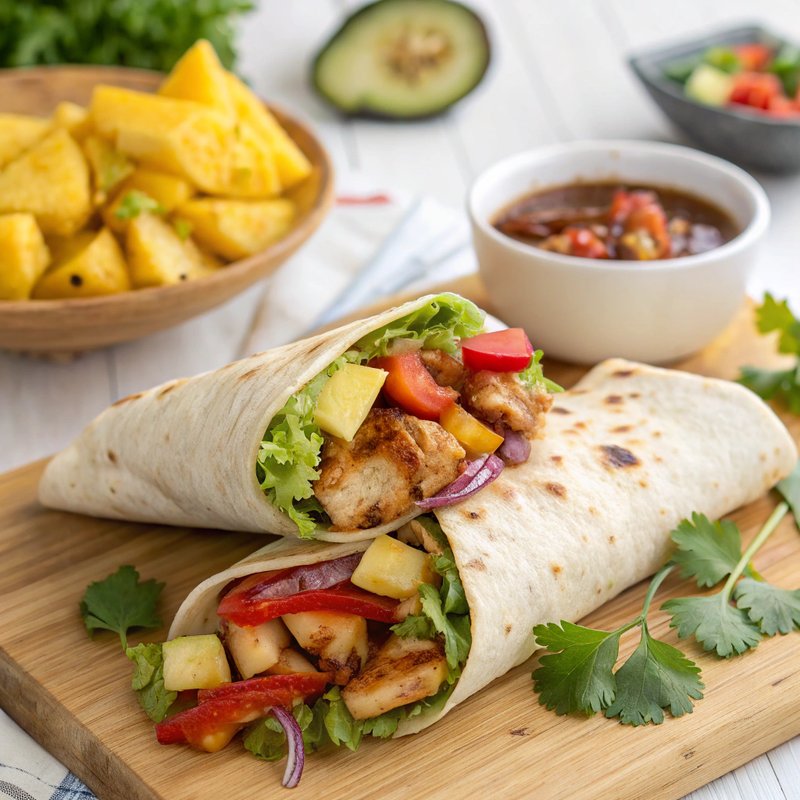 Tropical Teriyaki Chicken Wraps with Pineapple