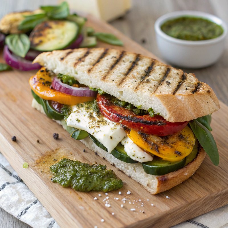 Arugula and Grilled Vegetable Panini