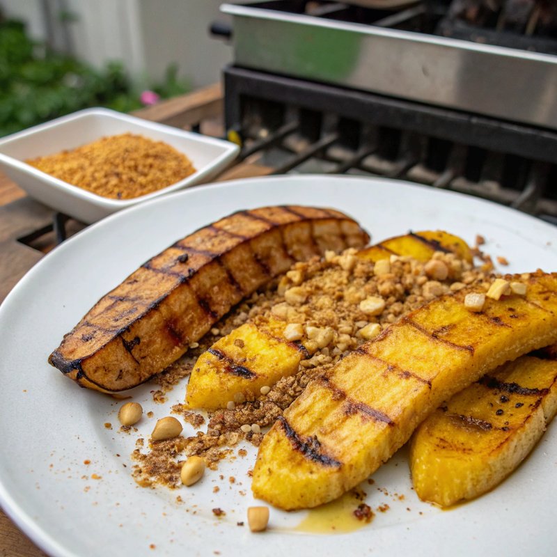 Boli - Grilled Plantains with Roasted Peanuts