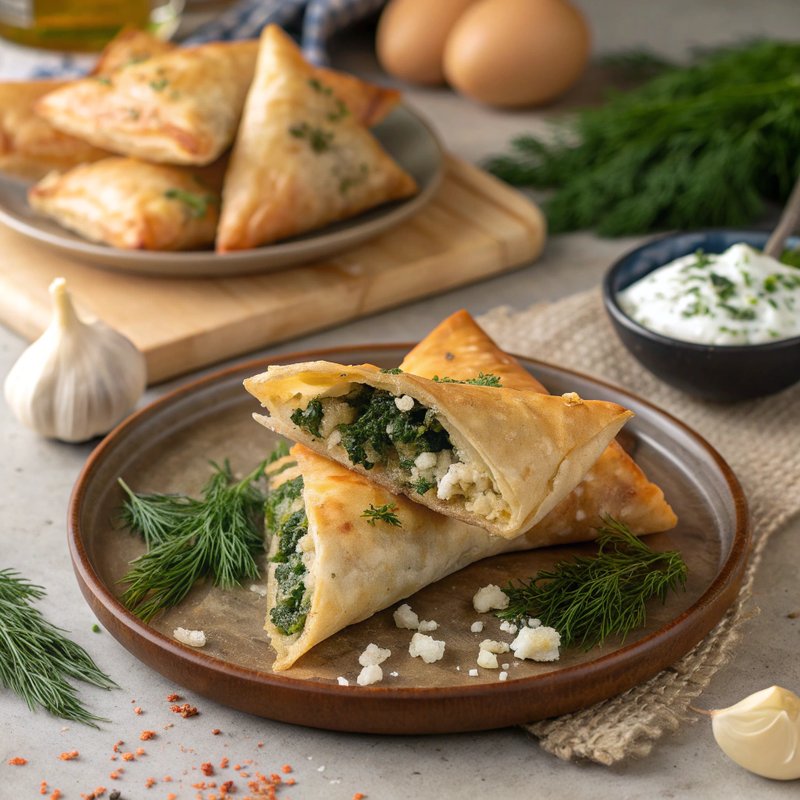 Swiss Chard and Feta Phyllo Triangles - These delightful Swiss Chard and Feta Phyllo Triangles are a savory Greek appetizer that combines the earthy flavors of Swiss chard with tangy feta ch