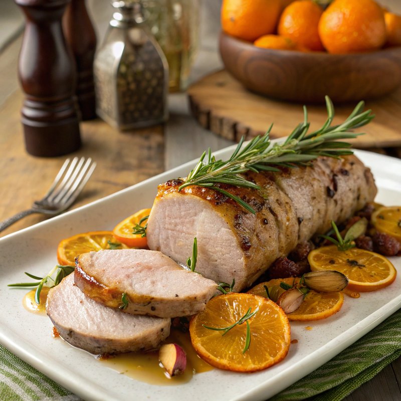 Citrusy Orange and Rosemary Roasted Pork Tenderloin