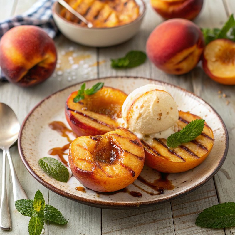 Grilled Peaches with Honey Cinnamon Drizzle