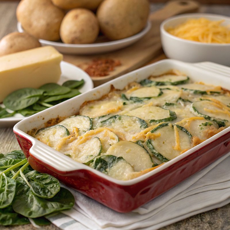 Creamed Spinach and Potato Casserole