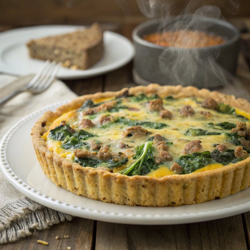 Keto Sausage and Spinach Quiche