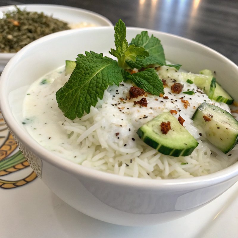 Cucumber Raita with Basmati Rice