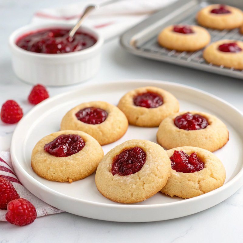Raspberry Thumbprint Cookies