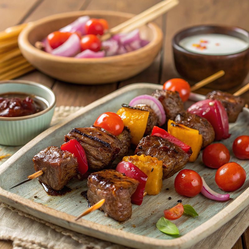 Grilled Beef Skewers with Honey Soy Marinade