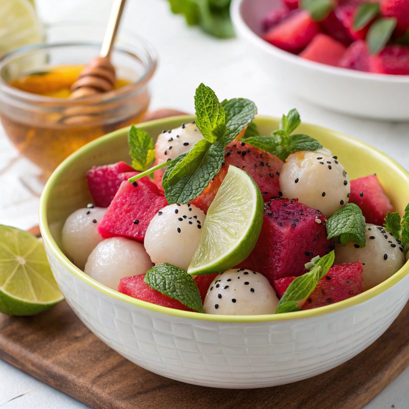 Exotic Lychee and Dragon Fruit Salad