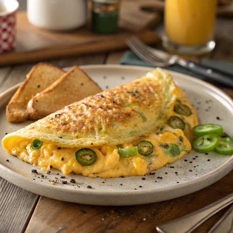 Cheddar and Jalapeno Omelette