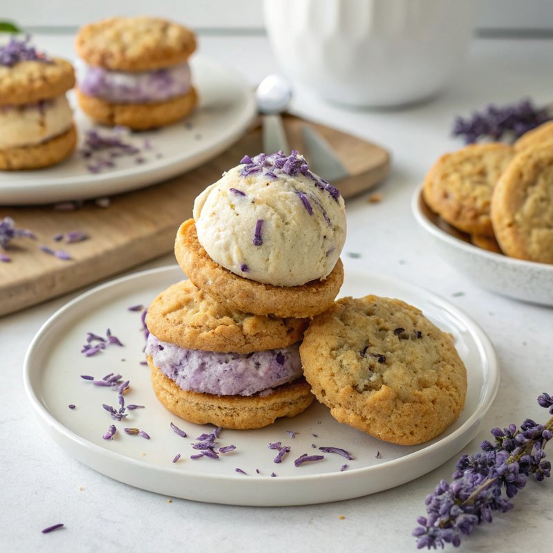 Lavender and Vanilla Bean Ice Cream Sandwiches