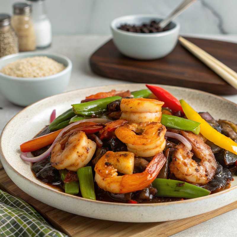 Shrimp Stir-Fry with Homemade Black Bean Sauce
