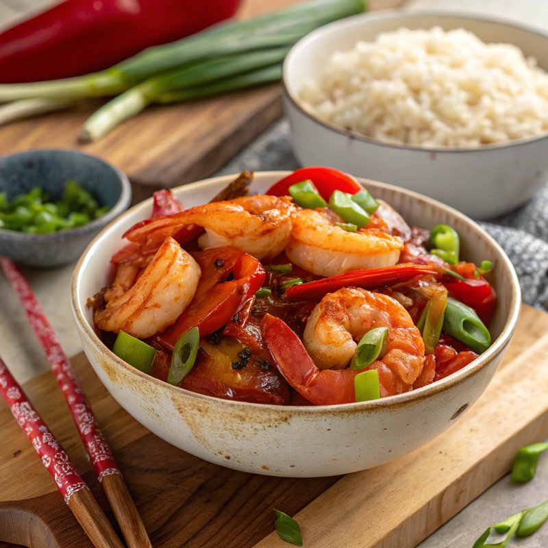 Stir Fried Shrimp with Spicy Sauce