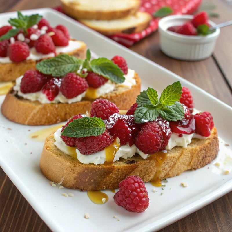 Raspberry Goat Cheese Crostini