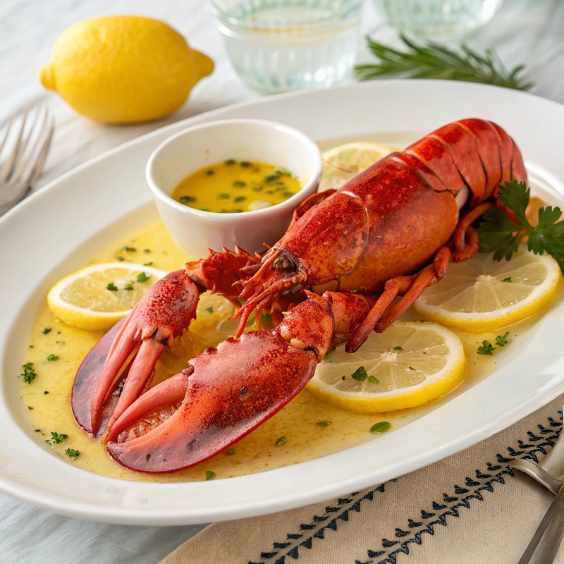 Classic Boiled Lobster with Lemon Butter Sauce