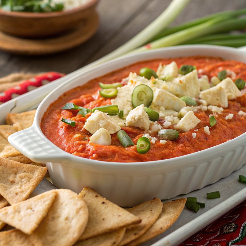 Creamy Roasted Bell Pepper and Artichoke Dip