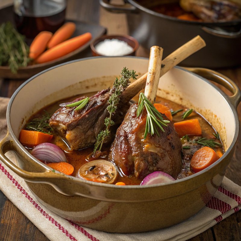 Braised Lamb Shanks with Aromatic Herbs