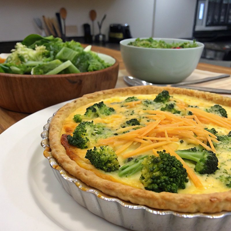 Cheddar Cheese and Broccoli Quiche