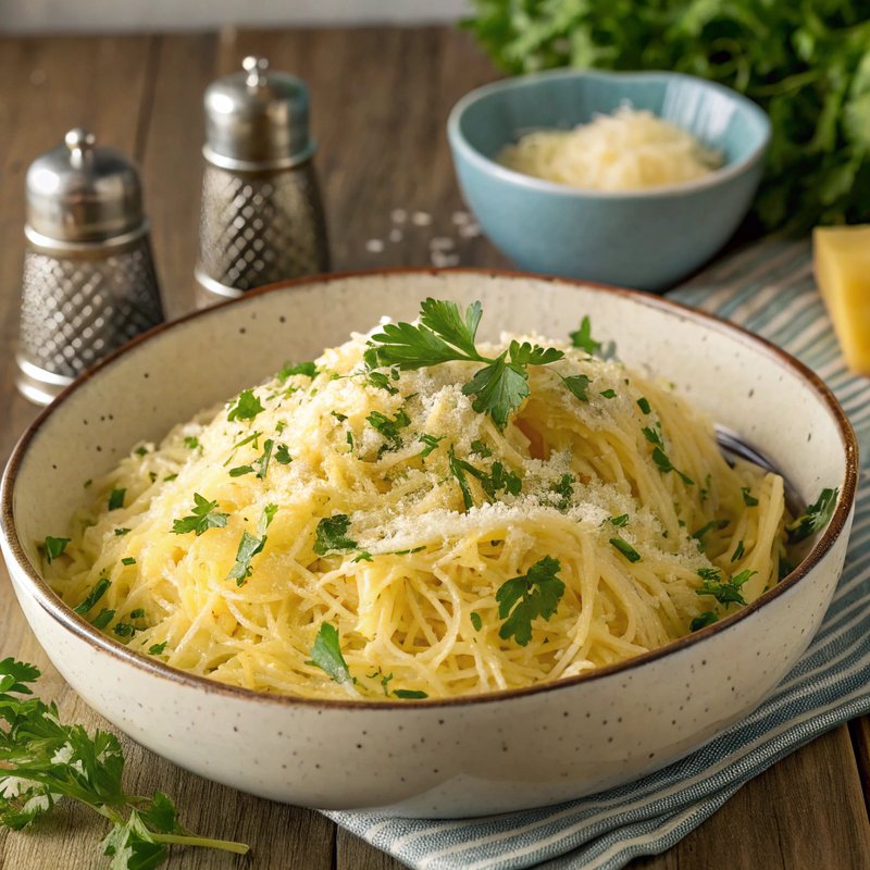 Parmesan Garlic Roasted Spaghetti Squash