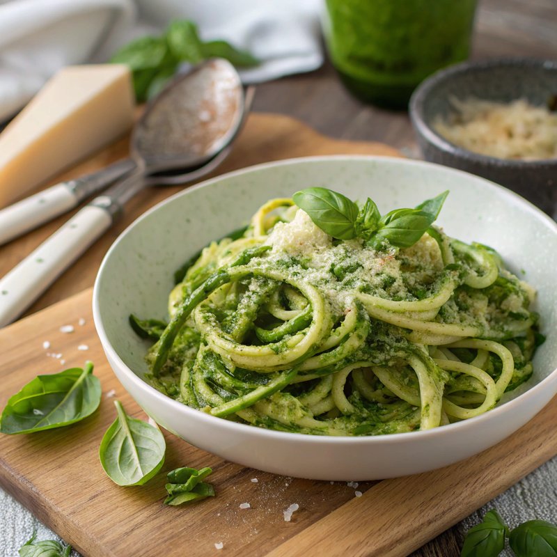 Zucchini Noodles with Fresh Basil Pesto