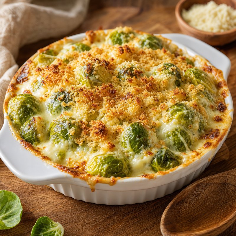 Keto Brussels Sprouts Au Gratin - Savor the rich and creamy delight of Keto Brussels Sprouts Au Gratin, where tender Brussels sprouts are enveloped in a luscious Parmesan cheese sauce 