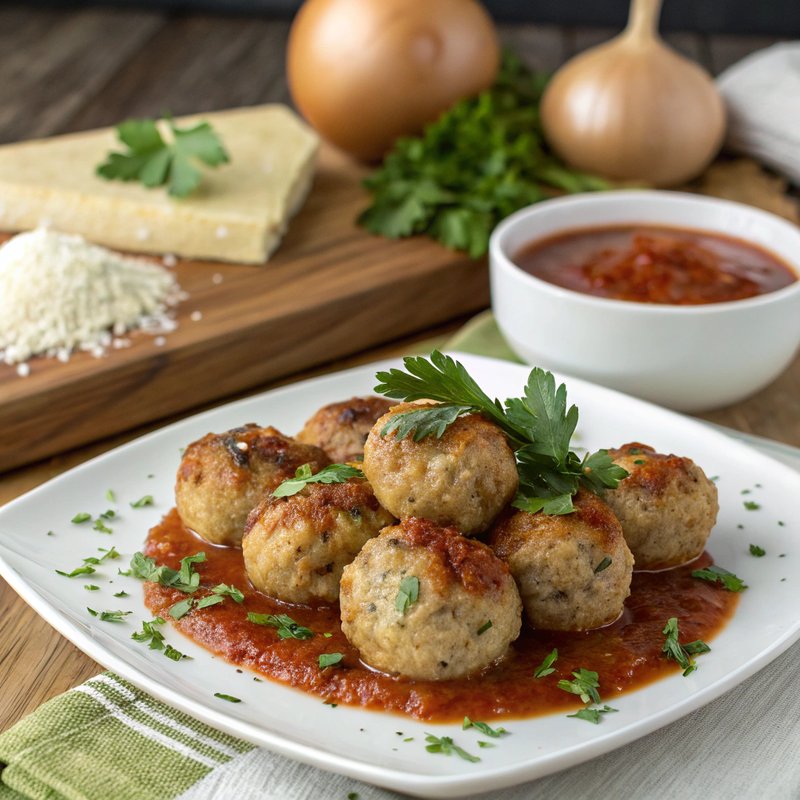 Savory Onion and Garlic Turkey Meatballs