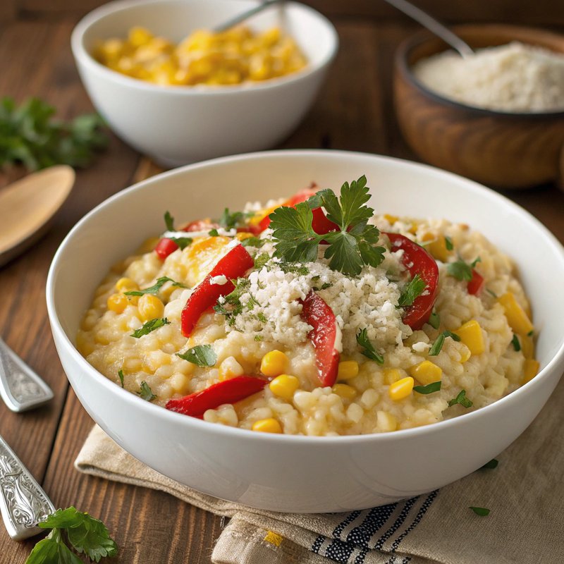 Corn and Red Pepper Risotto