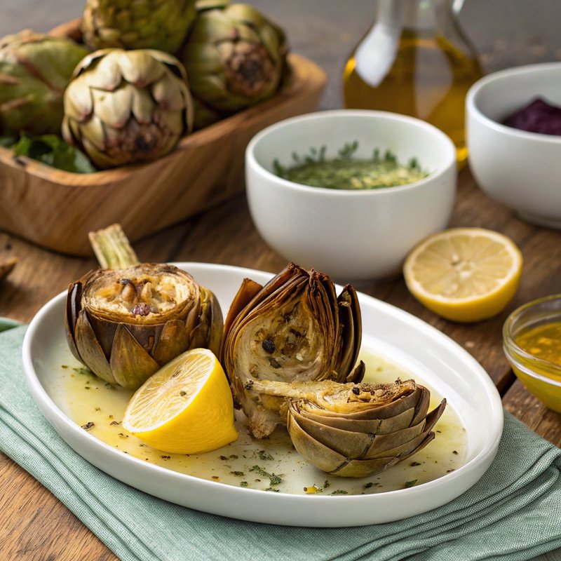 Grilled Artichokes with Lemon-Garlic Marinade
