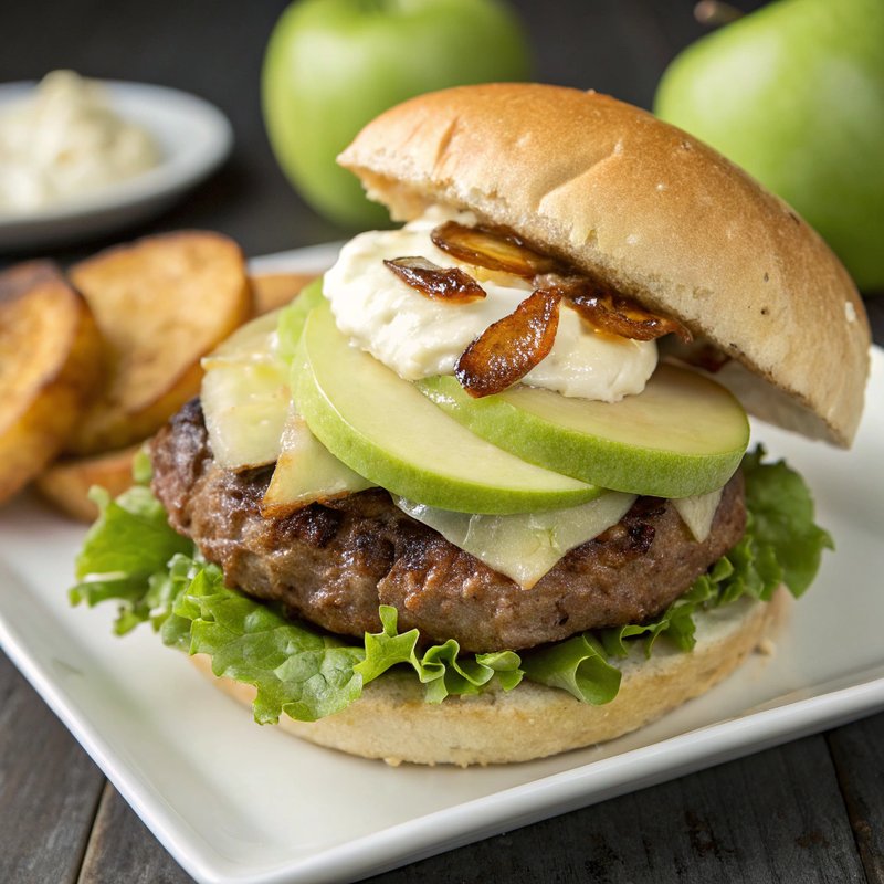 Smoked Gouda and Apple Burger