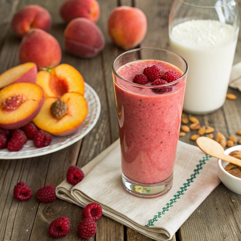 Peach Bliss and Raspberry Burst Smoothie